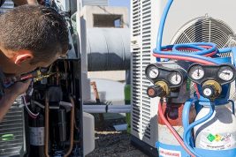 Poste oxy Koro Réf. 2907 en situation sur une installation de climatisation